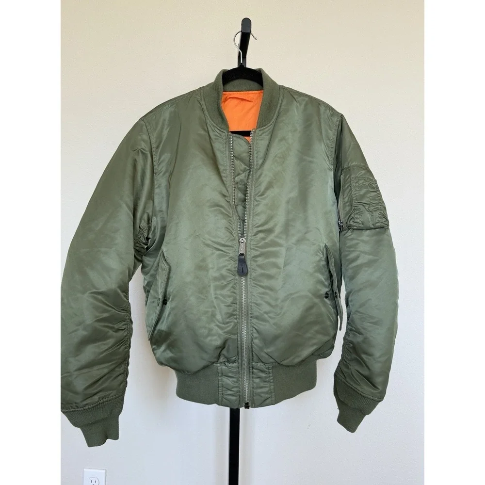 alpha industries‎ flight jacket ma 1 sage Green Size MT